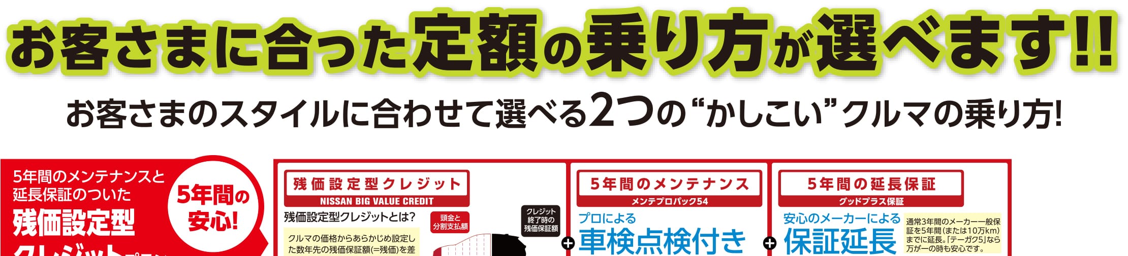 お客様に合った、定額の乗り方が選べます。